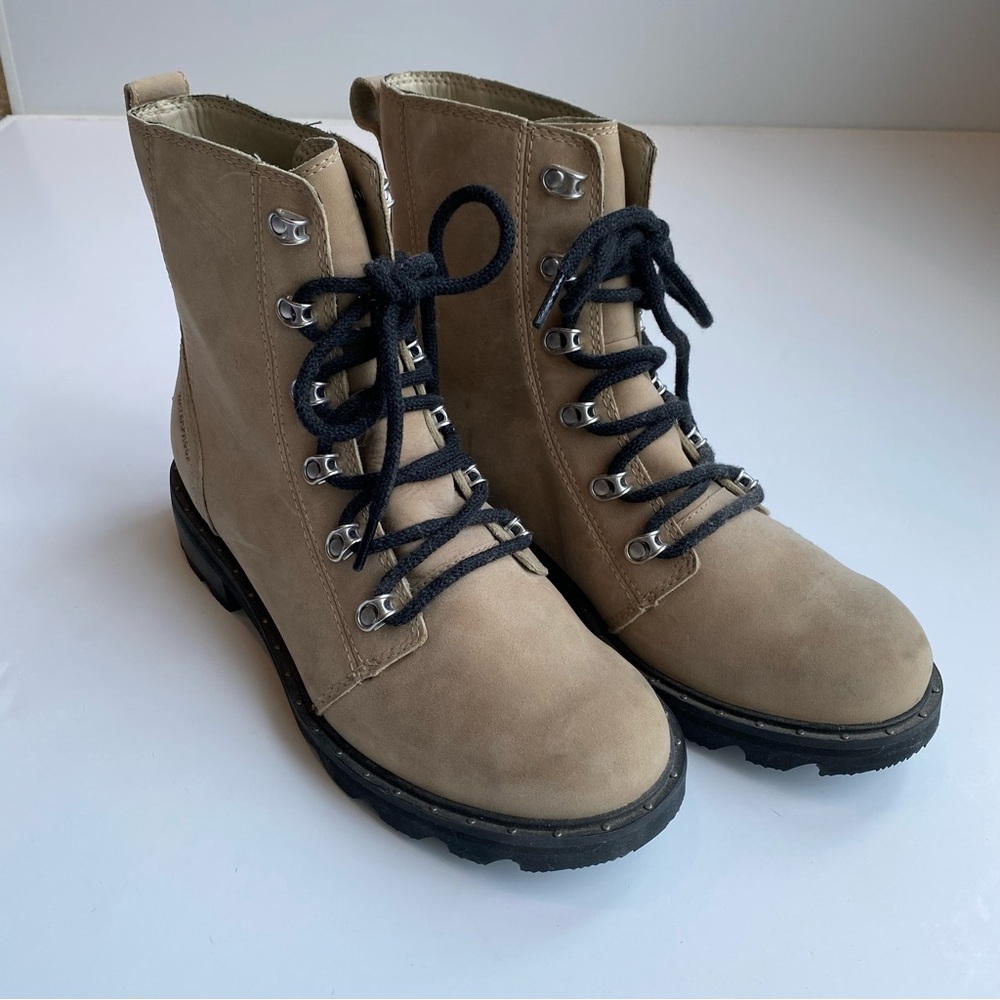 Sorel Tan and Black Suede Booties